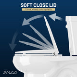 12 inch 2-pieces 1.28 GPF Siphon Ceramic Toilet in White Soft Close Seat with ADA height Included