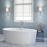 Heidi Series 67 in. x 34 in. Acrylic Combination 50 Gallon Capacity Freestanding Bathtub with Center Drain in White