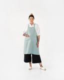 Linen bib apron in Dusty blue