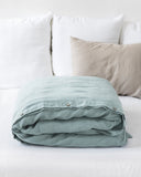 Dusty blue linen duvet cover