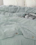 Dusty blue linen duvet cover