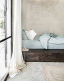 Dusty blue linen duvet cover