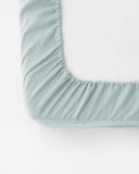 Dusty blue linen fitted sheet