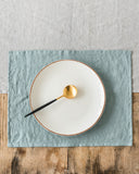 Dusty blue linen placemat set of 2