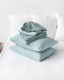 Dusty blue linen sheet set (4 pcs)