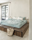 Dusty blue linen sheet set (4 pcs)