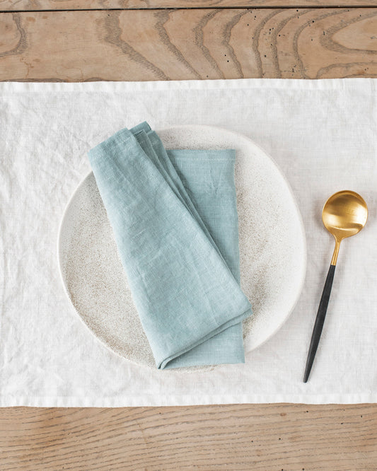 Dusty blue linen napkin set of 2
