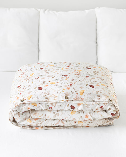 Meadow print linen duvet cover