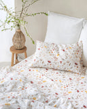Meadow print linen fitted sheet