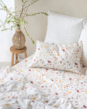 Meadow print linen duvet cover set (3 pcs)