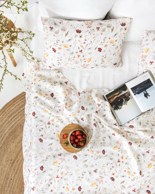 Meadow print linen sheet set (4 pcs)