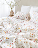 Meadow print linen fitted sheet