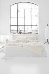 Ivory linen duvet cover