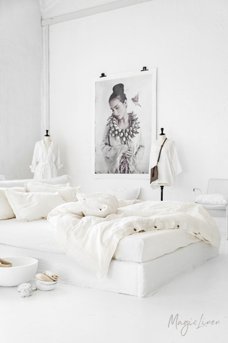 Ivory linen duvet cover