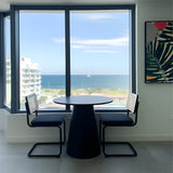 Dwen 35" Modern Round Pedestal Dining Table