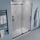 Longboat Series 56 to 60 in. x 76 in. Sliding Semi-Frameless Shower Door with Tsunami Guard Tempered Glass