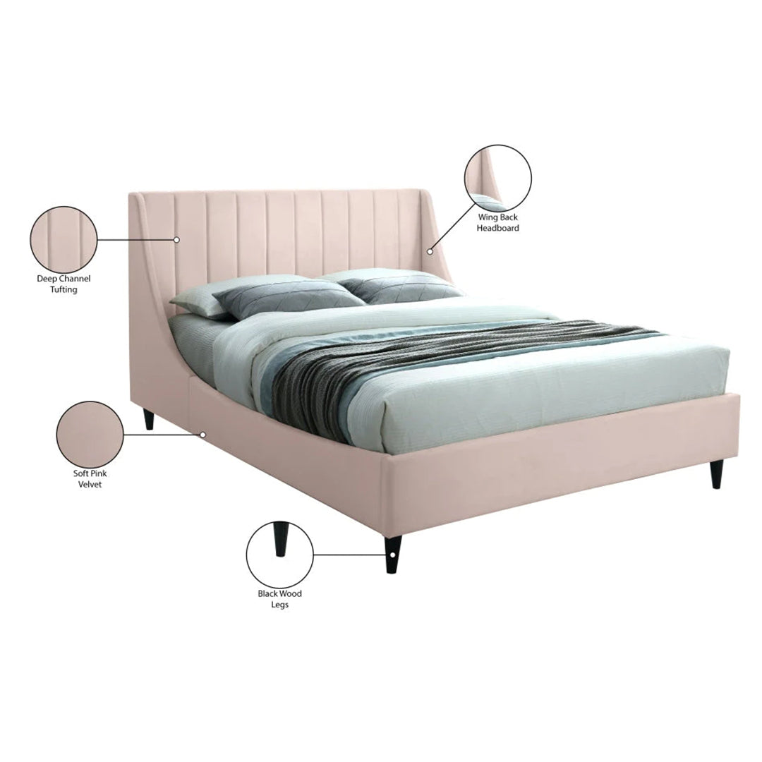 Eva Velvet Queen Bed