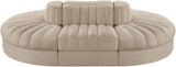 Rummi - Oval Velvet Performance Fabric Upholstered 6 Piece Modular Sectional