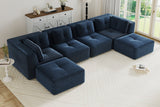 CORDELIA 151" 4-Seater High Armrest Sofa with 2 Ottomans