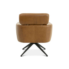 Camila Mid-Century Modern Tan Leather Lounge Chair