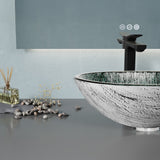 Amalfi Round Glass Vessel Bathroom Sink with Stellar Grey Finish
