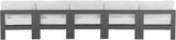 Nizuc - Outdoor Patio 5 Seat Modular Armless Sofa With Gray Frame