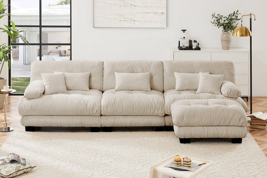 CLOUDIES 134" Sofa 3 Seater with 1 Ottoman