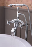 Suni 3-Handle Claw Foot Tub Faucet with Hand Shower