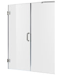 Consort Series 60 in. x 72 in. H Hinged Frameless Shower Door with Tsunami Guard Tempered Glass