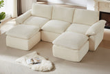 DERVAL 111" 3-Seater Sofa with 2 Ottomans