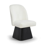 Marlowe - Linen Textured Fabric Upholstered Swivel Dining Side Chair - Stained Black