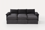 DERVAL 111" 3-Seater Sofa with 3 Ottomans
