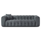 Eden Modern Tufted Chesterfield Grey Boucle Sofa