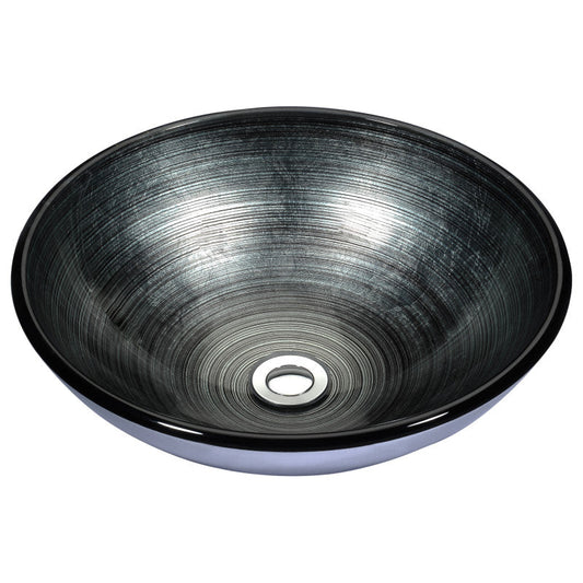 Stellar Series 17 in. Bathroom Vessel Sink with Scratch-Tough and Stain-Resistant Surface in Precious Storm Glass