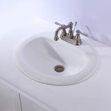 Cadenza Series 20.5 in. Ceramic Drop In Sink Basin in White
