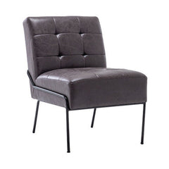 Armless Tufted Accent Chair w/ Metal Frame