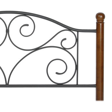 Doral Metal and Wood Headboard and Headboard Footboard Combo