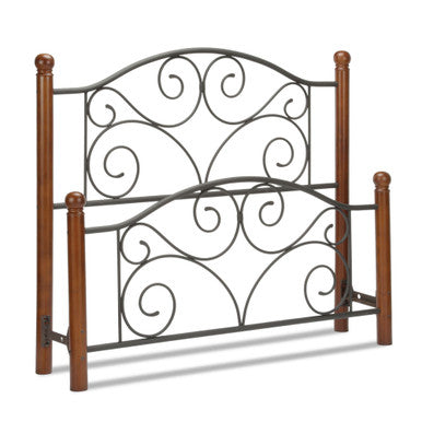 Doral Metal and Wood Headboard and Headboard Footboard Combo