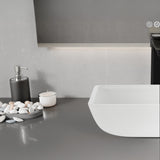 Solstice Series 16 in. L x 16 in. W Square Bathroom Vessel Sink in White Finish Glass with Chrome Pop-Up Drain