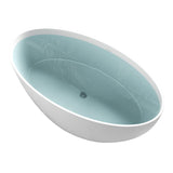Cestino Series 67 in. x 36 in. Flat Bottom Solid Surface Freestanding Soaking Bathtub with Center Drain in Matte White