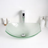 Pendant Series Deco-Glass Vessel Sink in Lustrous Frosted