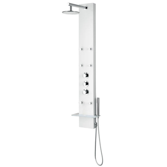 Donna Series 60 in. 6-Jetted Full Body Shower Panel with Heavy Rain Shower and Body Jets and Spray Wand in White