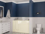 ANZZI Nimbus Series 30 in. L x 59 in. W Dual Jetted Bathtub in Biscuit with Microbubbles Jet