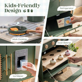 ROBUD Wooden 3 Pieces Kids Kitchen Playset -  Vintage Green