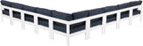 Nizuc - Outdoor Patio 9 Piece Modular Sectional With White Frame