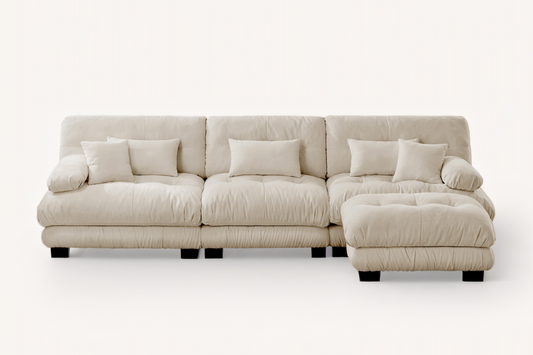 CLOUDIES 134" Sofa 3 Seater with 1 Ottoman