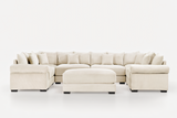 DESEO 137" Sectional Sofa with Ottoman