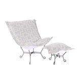 Indoor/Outdoor Puff Scroll Ottoman Syros Fog