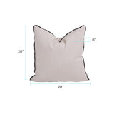 20 x 20 Outdoor Pillow with Dec Cord- Seascape Sand- Poly Insert