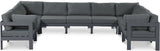 Nizuc - Outdoor Patio 9 Piece Modular Sectional With Gray Frame